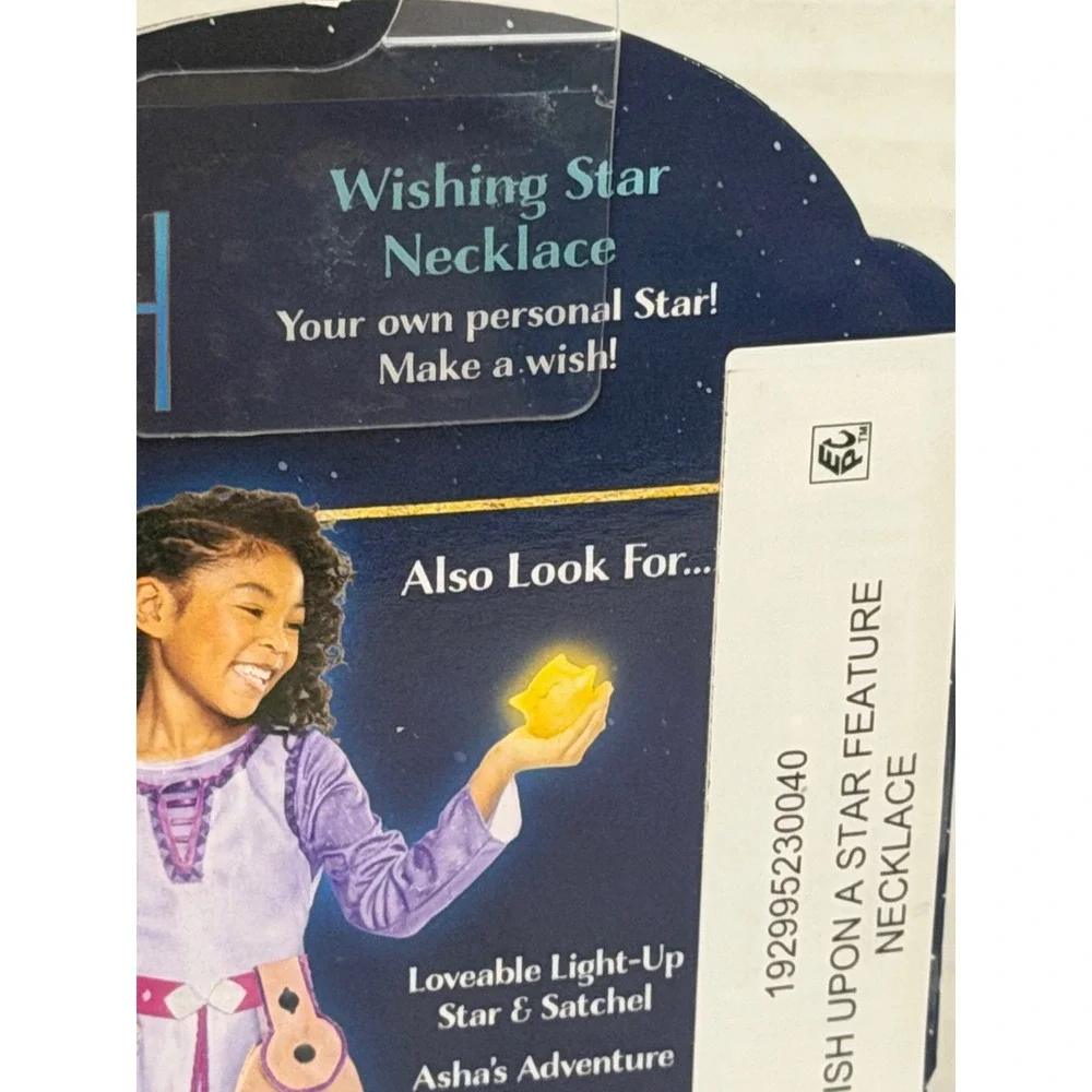 Disney Wish Wishing Star Necklace Jakks Pacific Light Up Star Glow Toy Asha New